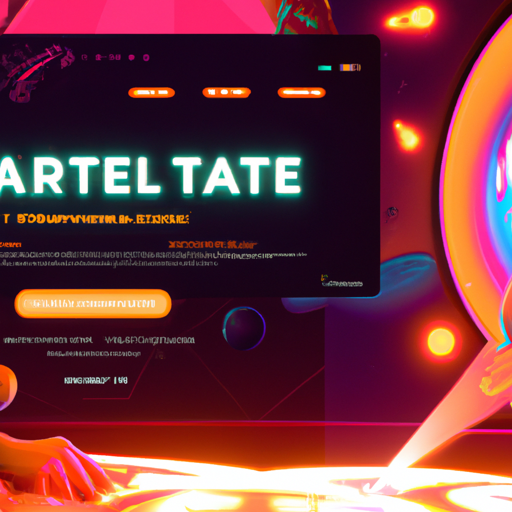 Arcade lobby visual with neon HUD, players and creator tools